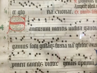 Lot 794 - Early Latin illuminated musical score on vellum