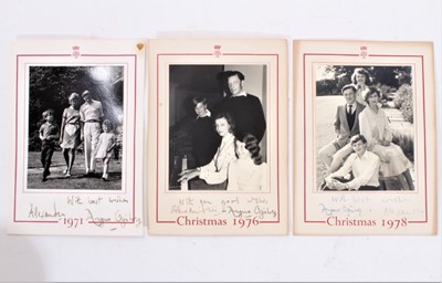 Lot 57 - H.R.H.Princess Alexandra and The Hon.Angus Ogilvy - three signed Christmas cards 1971,1976 & 1978 (3)