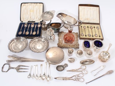 Lot 394 - Large selection of miscellaneous silver and silver plate