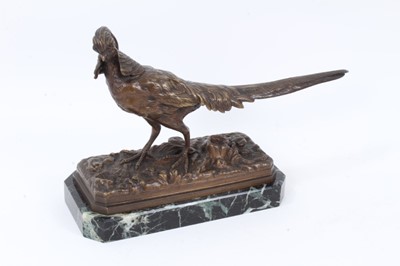 Lot 859 - Continental bronze figure of a golden pheasant