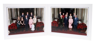Lot 88 - H.M.Queen Elizabeth II and H.R.H. The Duke of Edinburgh, signed 2007 Christmas card with twin gilt Royal ciphers to cover and two colour photographs of the Royal Family to the interior- with envelo...