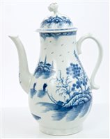 Lot 215 - 18th century Worcester blue and white coffee...