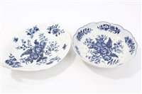 Lot 216 - 18th century Worcester blue and white cress...