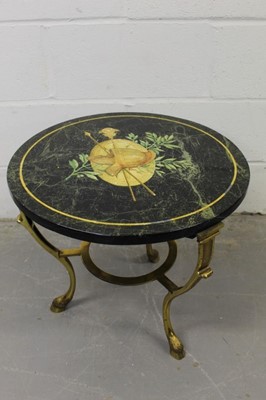 Lot 1354 - Mid 20th century Scagliola side table with classical trophy ornament