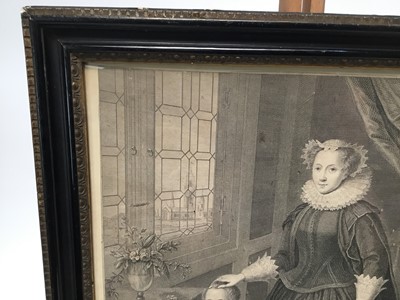 Lot 175 - Early 19th century black and white engraving by Bartolozzi, Mary Queen of Scots, 45.5cm x 29.5cm, in glazed hogarth frame