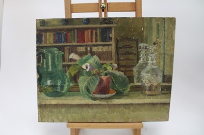 Lot 991 - Richard Rees (1900-1970) oil on canvas - still life interior, 36cm x 46cm, unframed