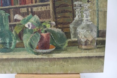 Lot 991 - Richard Rees (1900-1970) oil on canvas - still life interior, 36cm x 46cm, unframed