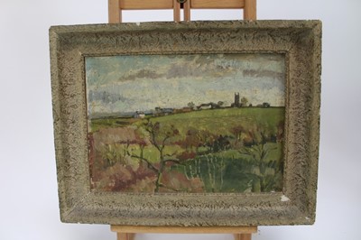 Lot 990 - Richard Rees (1900-1970) oil on board - rural landscape, 24.5cm x 34.5cm, framed