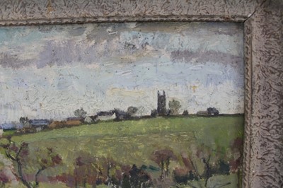 Lot 990 - Richard Rees (1900-1970) oil on board - rural landscape, 24.5cm x 34.5cm, framed