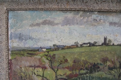 Lot 990 - Richard Rees (1900-1970) oil on board - rural landscape, 24.5cm x 34.5cm, framed