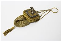 Lot 837 - Late 19th century gilt metal mounted beadwork...