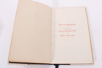 Lot 120 - The Coronation of H.M.King Edward VII June 26th 1902, The Form and Order of the service in gilt tooled blue Morocco leather binding with crowned ERVII cipher in a decorative cream silk and gold bul...