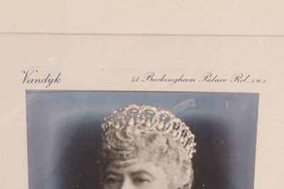 Lot 123 - H.M.Queen Mary, fine signed Presentation portrait photograph of The Queen wearing jewels and