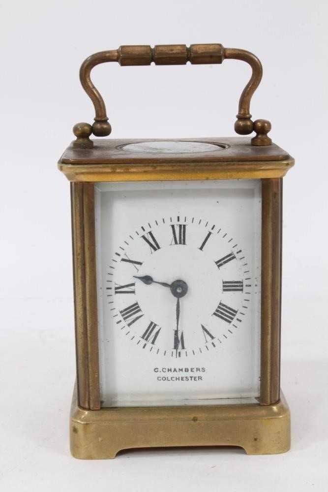 Lot 606 'Of local interest', antique carriage clock.