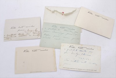 Lot 137 - H.M. Queen Mary, five signed portrait photograph postcards 1916-1949