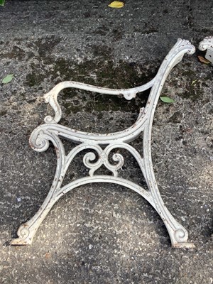 Lot 1379 - Pair of Victorian cast iron bench ends