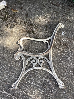 Lot 1379 - Pair of Victorian cast iron bench ends