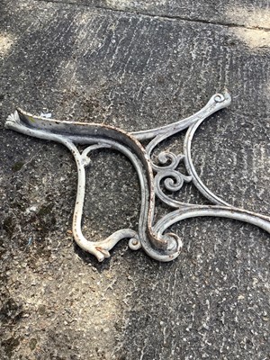 Lot 1379 - Pair of Victorian cast iron bench ends