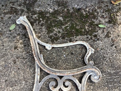 Lot 1379 - Pair of Victorian cast iron bench ends