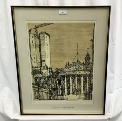 Lot 137 - Richard Beer (1928 - 2017)  Limited Edition  (103/250) print of the New Stock Exchange - signed