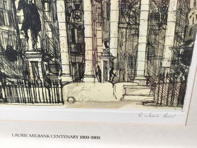 Lot 137 - Richard Beer (1928 - 2017)  Limited Edition  (103/250) print of the New Stock Exchange - signed