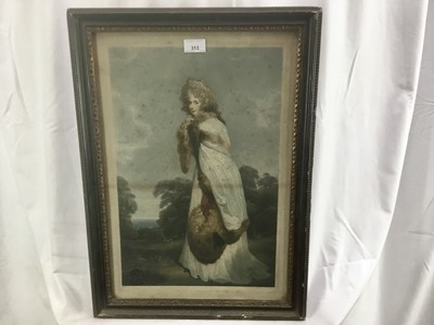 Lot 313 - After Thomas Lawrence, engraving of young woman and another after Kauffman (2)