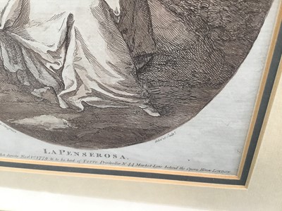 Lot 313 - After Thomas Lawrence, engraving of young woman and another after Kauffman (2)