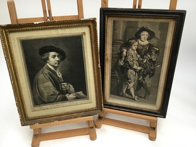 Lot 175 - Sir Joshua Reynolds - self portrait - engraved by J.K.Sherwin 1784 together with P.P.Rubens - The Children of Rubens (2)