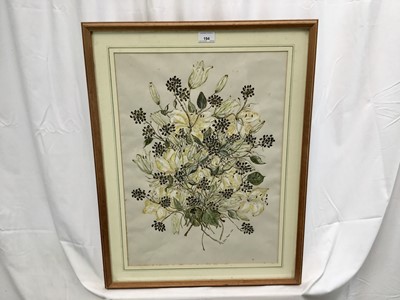 Lot 194 - Delia Marr, contemporary, watercolour - still life lilies and ivy, signed and dated 1986, 56cm x 40cm, in glazed frame