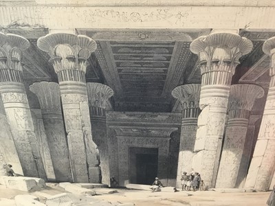 Lot 307 - David Roberts, two large lithographs of the Temple of Philae, Egypt, 1847 plus one other of Galilee (3)