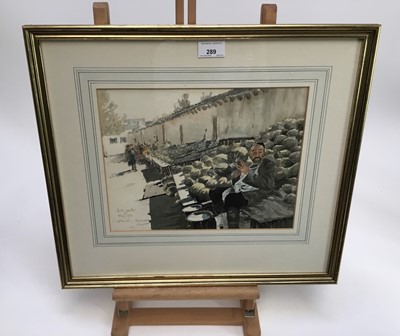 Lot 289 - Robert Standish Sweeney (b. 1917) watercolour study of a Melon seller