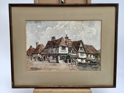 Lot 250 - W. S. Percy (early 20th century), watercolour, study of a timbered house