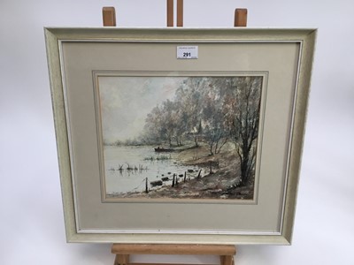 Lot 291 - Robert Standish Sweeney (b. 1917) watercolour study of the shore of a lake