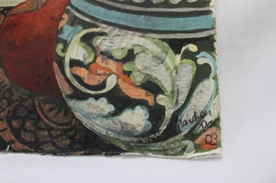 Lot 935 - *Dione Page (1936-2021) gouache and pastel on paper - landscape, signed, titled indistinctly and dated '03, 76.5cm x 57cm, unframed.