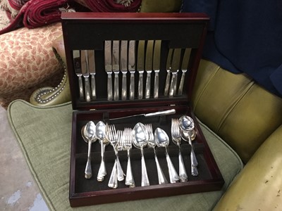 Lot 614 - Canteen of silver plated cutlery