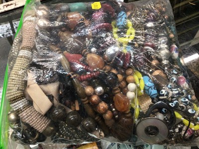 Lot 1127 - Bag of costume jewellery, mainly bead necklaces