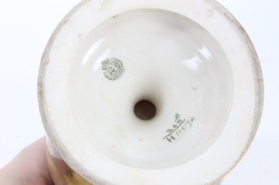 Lot 292 - Royal Worcester twin-handled vase, hand painted with pheasants and signed A Lewis, dated code for 1907, 29.5cm high
