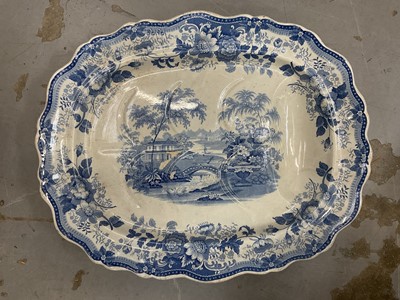 Lot 250 - Group of 19th century blue and white meat dishes