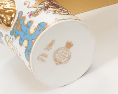 Lot 178 - The Golden Jubilee 2002, Royal Collection limited edition porcelain beaker decorated with Royal Arms in fitted box, The Diamond Jubilee 2012, Royal Collection Limited edition porcelain caddy decora...