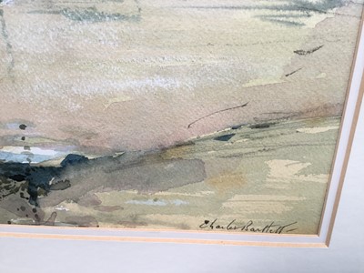 Lot 61 - Charles Bartlett (1921-2014), watercolour - Waiting the Tide, signed, 25cm x 34cm, in glazed frame
