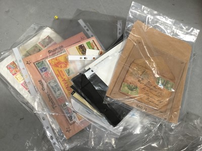 Lot 445 - Early 20th century bamboo Envelope in Perspex together with First Day covers and other stamps