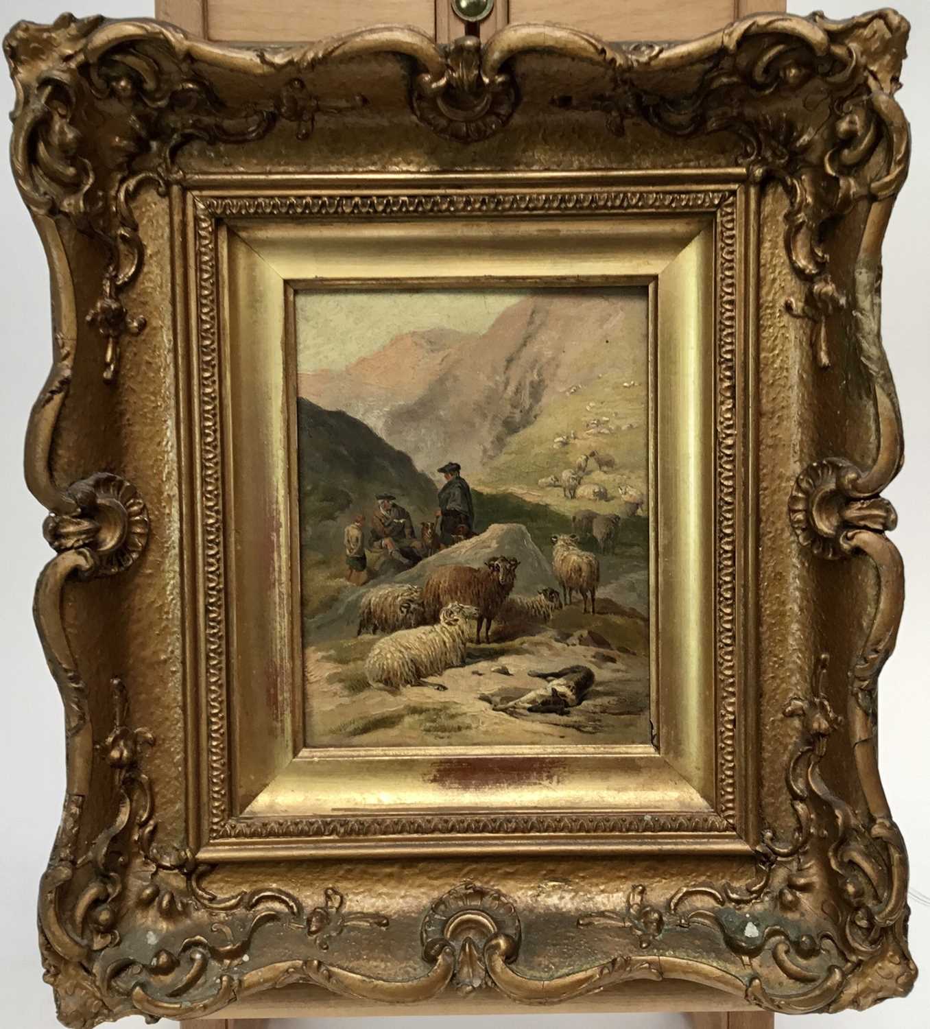Lot 161 - T. C. Bale, late 19th century, oil on panel - Sabbath in the North, signed and dated 1880, inscribed verso, in gilt frame