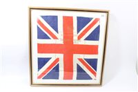 Lot 572 - Cotton Union Flag with gilt lettering -...