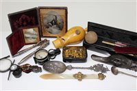 Lot 883 - Assorted works of art to include boxwood train...