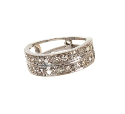 Lot 457 - Diamond two row half hoop eternity ring