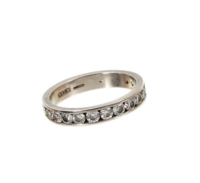 Lot 455 - Diamond eternity ring with brilliant cut diamonds in platinum channel setting, estimated total diamond weight approximately 1ct, ring size K