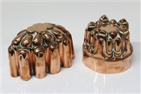 Lot 886 - Two Victorian copper jelly moulds including...