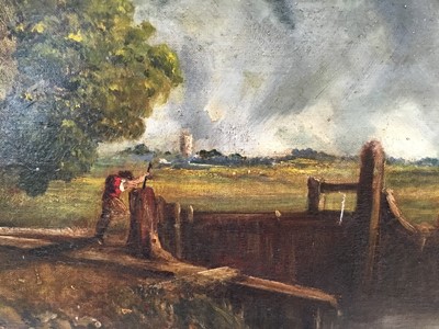Lot 234 - After John Constable, oil on canvas - The lock gate