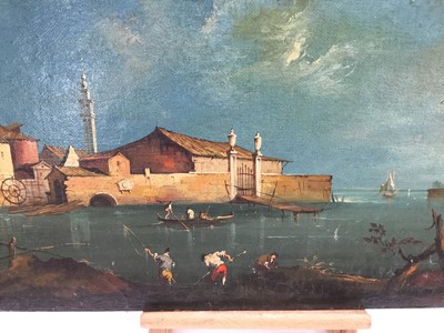 Lot 233 - Follower of Antonio Guardi, oil on canvas, Venetian scene