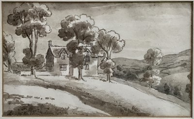 Lot 231 - Thomas Barker of Bath (1769-1847) monochrome wash study of a cottage